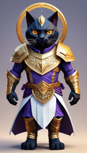 cat warrior,napoleon cat,rex cat,thundercat,kitfo,skylanders,pharaoh,sand fox,aegean cat,cat vector,ori-pei,jiji the cat,emperor,breed cat,animal feline,abra,dark blue and gold,cartoon cat,tutankhamun,felidae,Unique,3D,Low Poly