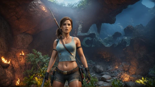 lara,cave girl,croft,cave tour,action-adventure game,visual effect lighting,digital compositing,the blue caves,ravine,background ivy,surival games 2,female warrior,female runner,caving,primitive person,cave man,tiber riven,karst,massively multiplayer online role-playing game,mining,Photography,General,Commercial