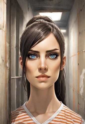 the girl's face,heterochromia,portrait background,world digital painting,the blue eye,lori,girl portrait,woman face,worried girl,clementine,women's eyes,portrait of a girl,digital painting,sci fiction illustration,the girl,girl in a long,fallout4,girl drawing,croft,katniss,Digital Art,Comic