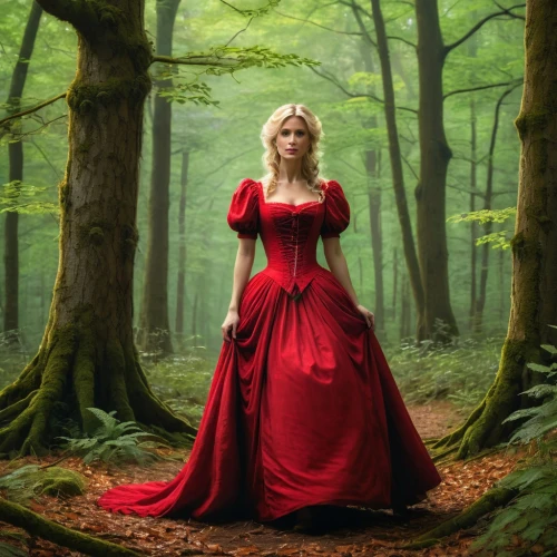 red riding hood,red gown,lady in red,man in red dress,red coat,little red riding hood,celtic woman,queen of hearts,fantasy picture,girl in red dress,red tunic,fairy tale character,ball gown,the enchantress,gothic portrait,ballerina in the woods,celtic queen,fantasy art,fairy tale,red cape,Conceptual Art,Fantasy,Fantasy 28