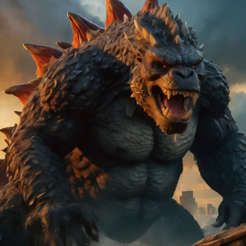 godzilla,kong,king kong,snarling,brute,bordafjordur,gorgonops,cynorhodon,angry,saurian,angry man,ark,leopard's bane,dinokonda,destroy,skordalia,scorch,fuel-bowser,massively multiplayer online role-playing game,monster