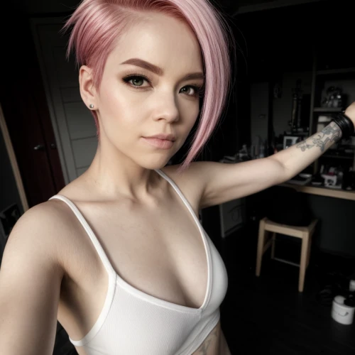 pink hair,sports bra,greta oto,pink double,pink background,tiber riven,gym girl,lira,gym,pink glasses,phuquy,streaming,white-pink,natural pink,streamer,pink,pi mai,pink beauty,pink-white,pink white