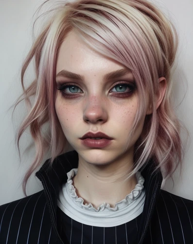 doll's facial features,asymmetric cut,realdoll,pink hair,pink beauty,neapolitan ice cream,pale,pink and brown,porcelain doll,natural pink,dusky pink,violet head elf,light pink,soft pastel,layered hair,pastels,cream blush,rose gold,pastel colors,dark pink in colour