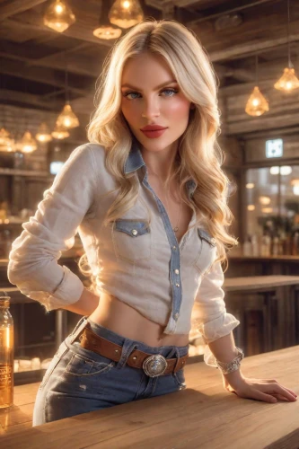 barista,cowgirl,barmaid,waitress,cowgirls,bartender,visual effect lighting,olallieberry,sheriff,blonde woman,country-western dance,digital compositing,coffee background,librarian,greer the angel,woman holding gun,jean button,nikola,female doctor,cappuccino,Photography,Realistic