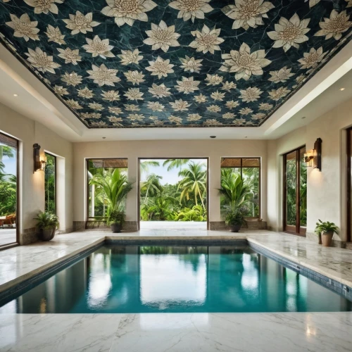 stucco ceiling,luxury bathroom,spanish tile,luxury home interior,moroccan pattern,pool house,almond tiles,ceramic floor tile,tile flooring,holiday villa,luxury property,marble palace,tropical house,luxury home,ceramic tile,glass tiles,tile kitchen,royal palms,infinity swimming pool,swimming pool
