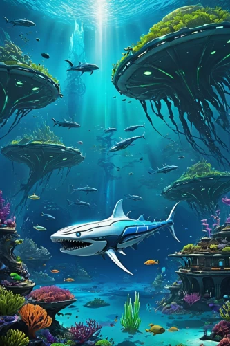 underwater landscape,underwater background,aquarium,underwater world,underwater oasis,ocean underwater,dolphin background,coral reef,aquarium inhabitants,aquarium decor,sea-life,sea life underwater,marine life,ocean background,aquatic life,shoal,ocean floor,aquatic animals,marine biology,marine diversity,Conceptual Art,Sci-Fi,Sci-Fi 10