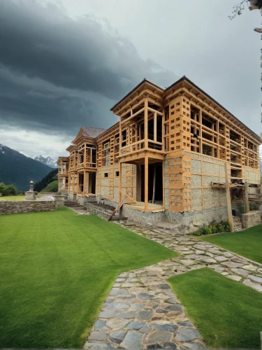 log home,build by mirza golam pir,eco-construction,house in the mountains,timber house,house in mountains,indian canyon golf resort,wooden frame construction,indian canyons golf resort,timber framed building,wooden construction,thermal insulation,log cabin,building valley,stone house,large home,luxury home,chalet,stucco frame,stone houses
