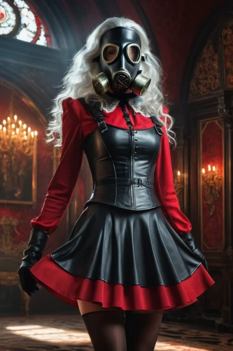 harley quinn,harley,queen of hearts,cosplay image,maraschino,respirator,gas mask,dance of death,overskirt,masquerade,bombyx mori,catrina,catrina calavera,femme fatale,latex clothing,with the mask,killer doll,steampunk,ringmaster,gothic fashion,Photography,General,Fantasy