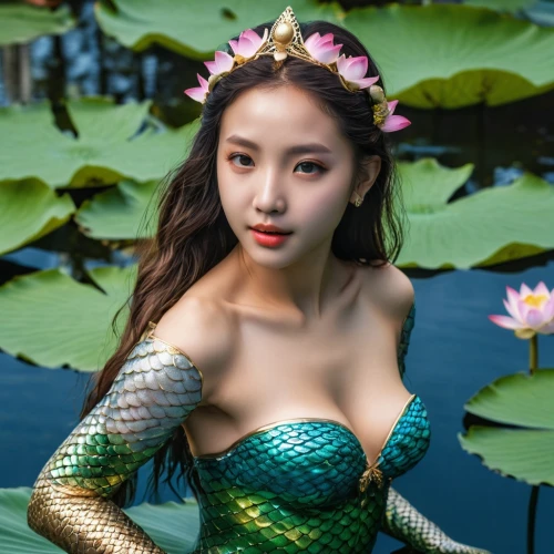 mermaid,water nymph,water lotus,mermaid background,lotus flowers,phuquy,merfolk,lotus flower,little mermaid,nuphar,lotus ffflower,lotus blossom,lotus,mermaids,green mermaid scale,the sea maid,bia hơi,believe in mermaids,lotuses,mermaid tail,Photography,General,Realistic