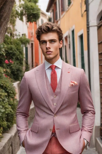 man in pink,men's suit,pink tie,wedding suit,men clothes,aristocrat,suit trousers,men's wear,formal guy,pink and brown,color combinations,male model,tailor,gold-pink earthy colors,young model istanbul,color pink,silk tie,menswear,suit,businessman,Photography,Realistic