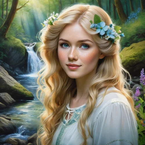 celtic woman,fantasy portrait,faery,faerie,jessamine,white rose snow queen,fantasy picture,fairy queen,fantasy art,elsa,mystical portrait of a girl,celtic queen,elven flower,beautiful girl with flowers,fairy tale character,enchanting,romantic portrait,fae,eglantine,rosa 'the fairy,Illustration,Abstract Fantasy,Abstract Fantasy 01