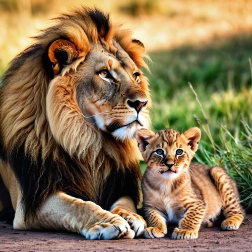 lion with cub,lions couple,lion father,lion children,two lion,king of the jungle,male lions,lionesses,big cats,photo shoot with a lion cub,lions,lion cub,little lion,white lion family,panthera leo,lion - feline,cute animals,she feeds the lion,african lion,lion king,Photography,General,Realistic