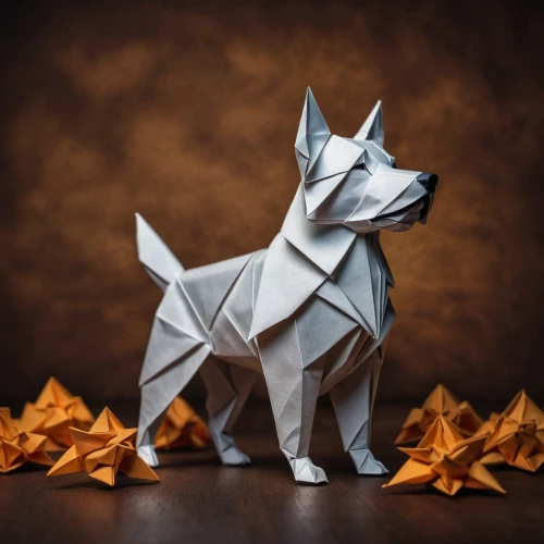 origami,origami paper,constellation wolf,bull terrier (miniature),toy fox terrier,paper art,american hairless terrier,cairn terrier,canidae,animal figure,basenji,canis lupus,the french bulldog,japanese terrier,old english terrier,smooth fox terrier,whimsical animals,kelpie,fox terrier,star out of paper,Photography,General,Fantasy