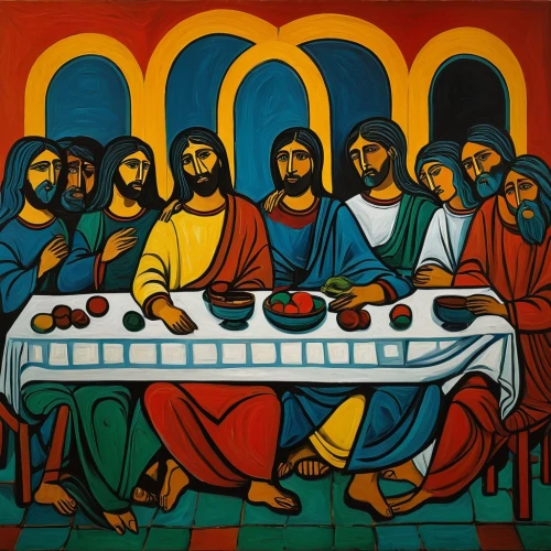 holy supper,last supper,christ feast,church painting,pentecost,nativity of christ,nativity of jesus,disciples,khokhloma painting,the third sunday of advent,the second sunday of advent,the first sunday of advent,contemporary witnesses,eucharist,holy communion,communion,holy 3 kings,soup kitchen,birth of christ,the twelve apostles,Art,Artistic Painting,Artistic Painting 05
