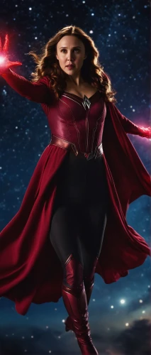 scarlet witch,red cape,darth talon,star mother,red super hero,avenger,goddess of justice,red,wanda,super heroine,captain marvel,fantasy woman,superhero background,cg artwork,marvels,star of the cape,lopushok,super woman,digital compositing,ronda,Photography,General,Cinematic