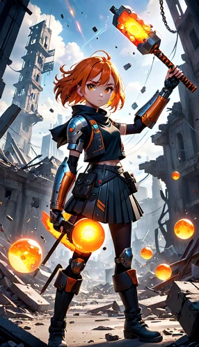 nora,merida,cg artwork,honoka,fire background,explosion,fiery,meteora,vada,burning torch,game illustration,fire siren,explosions,minerva,firedancer,fire artist,fire pearl,fire angel,violinist violinist,refinery,Anime,Anime,Cartoon