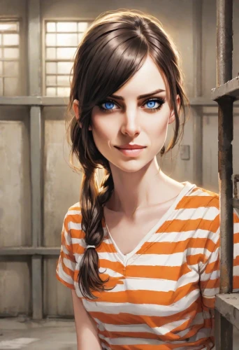 striped background,portrait background,prisoner,horizontal stripes,croft,clementine,lori,lis,lara,liberty cotton,detention,librarian,the girl's face,pretty young woman,thomas heather wick,realdoll,prison,chainlink,vanessa (butterfly),olallieberry,Digital Art,Comic