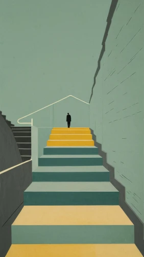 travel poster,olle gill,icon steps,stairway,steps,pedestrian,stairs,gordon's steps,winding steps,vertigo,stairway to heaven,james handley,girl on the stairs,stair,uphill,foot steps,pathway,winners stairs,passage,step,Illustration,Japanese style,Japanese Style 08