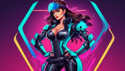 vector girl,symetra,neon body painting,nova,vector graphic,widowmaker,fashion vector,vector illustration,vector art,cyber,sci fiction illustration,vector design,game illustration,electro,cg artwork,widow,vector,vector image,80's design,diamond background,Unique,Design,Logo Design