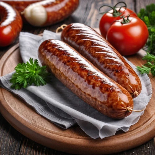 thuringian sausage,bockwurst,sausage plate,saucisson de lyon,bratwurst,weisswurst,knackwurst,sausage platter,frankfurter würstchen,kielbasa,boiled sausage,westphalian dachsbracke,longaniza,sausages,liver sausage,chorizo,leberkäse,andouillette,andouille,beer sausage,Photography,General,Realistic