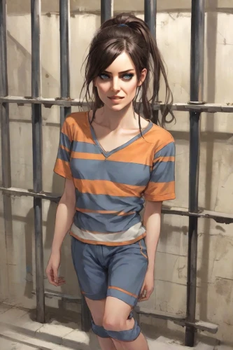 prisoner,prison,detention,chainlink,arbitrary confinement,croft,lori,auschwitz 1,lara,in custody,handcuffed,criminal,queen cage,lis,tied up,kosmea,society finch,isolated t-shirt,live escape game,nora,Digital Art,Comic