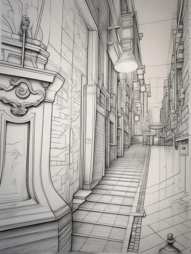 backgrounds,narrow street,townscape,game drawing,mono-line line art,lineart,ancient city,alleyway,outlines,line drawing,neoclassical,mono line art,townhouses,ancient buildings,line-art,paris balcony,old linden alley,pantheon,panoramical,watercolor paris balcony,Design Sketch,Design Sketch,Pencil