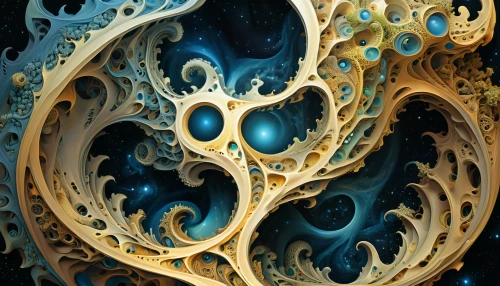 mandelbulb,fractal art,fractals art,apophysis,fractal,fractals,fractal environment,deep sea nautilus,fractalius,nautilus,spirals,swirls,filigree,fractal lights,spheres,coral swirl,intricate,biomechanical,vortex,fluid flow,Illustration,Realistic Fantasy,Realistic Fantasy 03