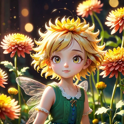 little girl fairy,child fairy,flower fairy,garden fairy,fae,arnica,star dahlia,fairy,dandelion background,dandelion,dandelion flower,calenduleae,dahlia pinata,rosa 'the fairy,rosa ' the fairy,dahlia bloom,dahlia,calendula,fireflies,fairies,Anime,Anime,Cartoon