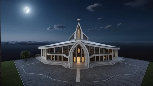 wooden church,3d rendering,forest chapel,temple fade,church faith,island church,black church,tabernacle,pilgrimage chapel,house of prayer,the black church,mortuary temple,chapel,holy place,wayside chapel,risen church,haunted cathedral,elevation,little church,sunken church,Photography,General,Realistic