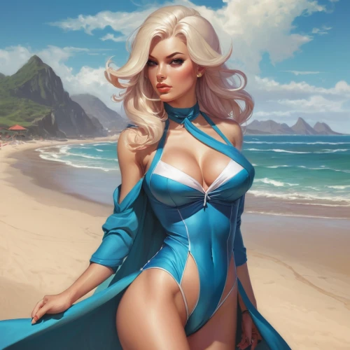 beach background,elsa,beach scenery,beach umbrella,the beach pearl,femme fatale,the blonde in the river,azure,seaside,blonde woman,lover's beach,fantasy portrait,fantasy art,summer background,dream beach,kim,world digital painting,by the sea,mountain beach,marina,Conceptual Art,Fantasy,Fantasy 03