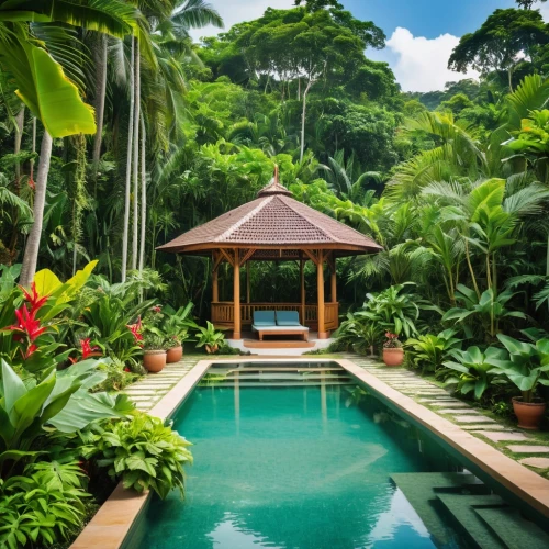 tropical house,tropical jungle,tropical island,tropical greens,costa rica,ubud,bali,tropics,landscape designers sydney,pool house,outdoor pool,cabana,vietnam,singapore,exotic plants,swimming pool,tropical bloom,rainforest,tropical,palm garden,Photography,General,Realistic