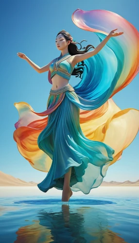 the wind from the sea,whirling,world digital painting,flying carpet,wind warrior,moana,yogananda,wind wave,hula,the festival of colors,little girl in wind,the sea maid,twirl,merfolk,ulysses butterfly,fantasia,dance with canvases,dancer,gracefulness,pocahontas,Illustration,Abstract Fantasy,Abstract Fantasy 02