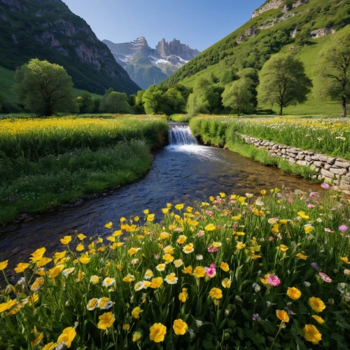 the valley of flowers,alpine meadow,canton of glarus,meadow landscape,lilies of the valley,mountain meadow,spring meadow,flowering meadow,meadow flowers,summer meadow,southeast switzerland,flower meadow,wildflower meadow,eastern switzerland,mountain spring,field of rapeseeds,south tyrol,bernese oberland,berchtesgaden national park,small meadow,Photography,General,Natural