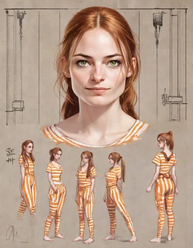 orange robes,clary,ancient egyptian girl,concept art,terracotta,game illustration,artemisia,studies,pieces of orange,cinnamon girl,bengal,lara,costume design,rust-orange,orange color,orange,nami,game character,study,artemis,Digital Art,Character Design