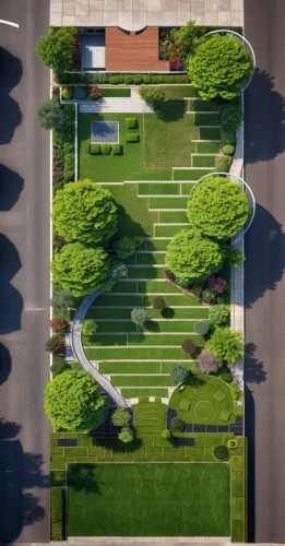 paved square,highway roundabout,roundabout,urban park,suburban,green lawn,urban design,golf lawn,green space,tree lined,japanese zen garden,view from above,botanical square frame,bushes,soccer field,suburbs,landscaping,capitol square,overhead shot,from above,Photography,General,Realistic