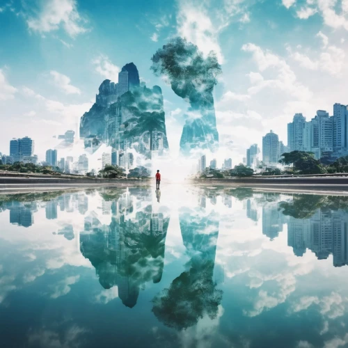 photo manipulation,photomanipulation,parallel worlds,digital compositing,futuristic landscape,chongqing,image manipulation,nanjing,tianjin,fantasy world,parallel world,3d fantasy,skyflower,chinese clouds,fantasy picture,landscape background,double exposure,conceptual photography,kaohsiung,fantasy city,Photography,Artistic Photography,Artistic Photography 07