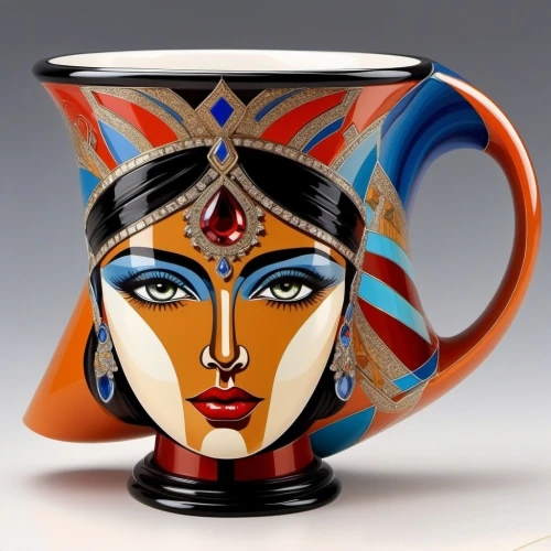 art deco woman,enamel cup,woman drinking coffee,mug,coffee mug,glass mug,cup,coffee cup,art deco,coffee mugs,chalice,earthenware,goblet,drinkware,glass cup,egyptian,printed mugs,vase,goblet drum,african art