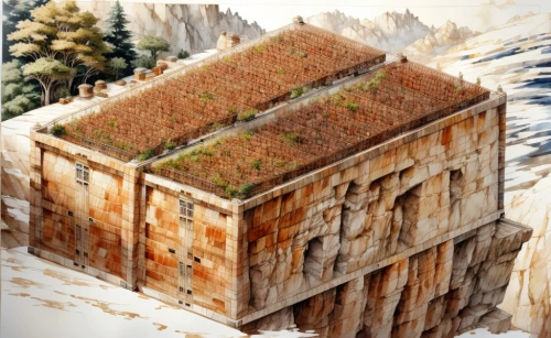 lebanon,grass roof,eco-construction,block of grass,soil erosion,pillbox,western wall,blockhouse,cliff dwelling,wailing wall,erosion,peter-pavel's fortress,stone quarry,acropolis,fortification,cliff face,masada,quarry,roof landscape,roman excavation