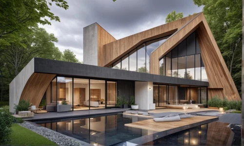 modern house,modern architecture,cubic house,timber house,house in the forest,cube house,3d rendering,wooden house,luxury property,inverted cottage,contemporary,house shape,futuristic architecture,frame house,modern style,luxury home,eco-construction,mid century house,house in the mountains,dunes house,Photography,General,Realistic