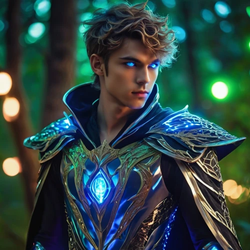 star-lord peter jason quill,male elf,valerian,god of thunder,cosplay image,male character,gale,visual effect lighting,glowing antlers,thor,fantasy warrior,cleanup,scene lighting,argus,merlin,corvin,forest man,cosplayer,aquaman,greek god,Photography,General,Realistic