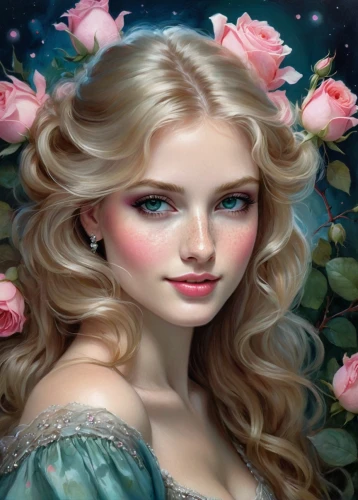 rosa 'the fairy,fantasy portrait,wild roses,romantic rose,eglantine,fairy tale character,faery,scent of roses,rose flower illustration,wild rose,jessamine,rosa ' the fairy,noble roses,romantic portrait,blooming roses,fantasy art,white rose snow queen,rose bloom,camellias,blue moon rose,Illustration,Realistic Fantasy,Realistic Fantasy 16