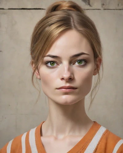 portrait of a girl,realdoll,portrait background,character animation,woman face,clementine,girl portrait,female model,young woman,the girl's face,cgi,3d rendered,woman's face,natural cosmetic,doll's facial features,orange,lilian gish - female,female face,cinnamon girl,women's eyes,Digital Art,Character Design