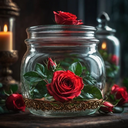 romantic rose,valentine candle,dried rose,rose arrangement,red ranunculus,scent of roses,glass jar,ranunculus red,red roses,empty jar,with roses,still life photography,valentine flower,romantic look,candlemaker,noble roses,rose bouquet,way of the roses,vintage flowers,roses frame,Photography,General,Fantasy