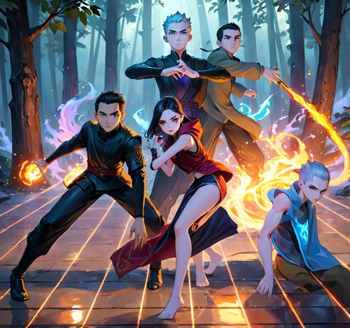 sci fiction illustration,cg artwork,game illustration,hero academy,x-men,xmen,x men,game art,artists of stars,fantasy picture,trek,a3 poster,avatar,five elements,campfire,dancing flames,guardians of the galaxy,vector people,the dawn family,avengers,Anime,Anime,Cartoon