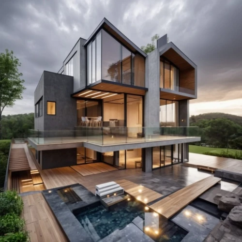 modern house,modern architecture,cube house,cubic house,modern style,beautiful home,luxury property,dunes house,house shape,timber house,wooden house,house in the mountains,luxury home,house in mountains,corten steel,frame house,house by the water,private house,architecture,two story house