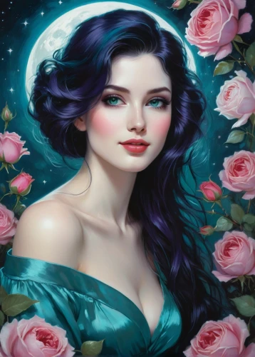 mermaid background,blue moon rose,zodiac sign libra,fantasy portrait,rosa 'the fairy,horoscope libra,purple rose,blue rose,fantasy picture,romantic rose,rose flower illustration,rosa ' amber cover,fantasy art,water rose,rosa ' the fairy,disney rose,zodiac sign gemini,the zodiac sign pisces,wild roses,romantic portrait,Illustration,Realistic Fantasy,Realistic Fantasy 16