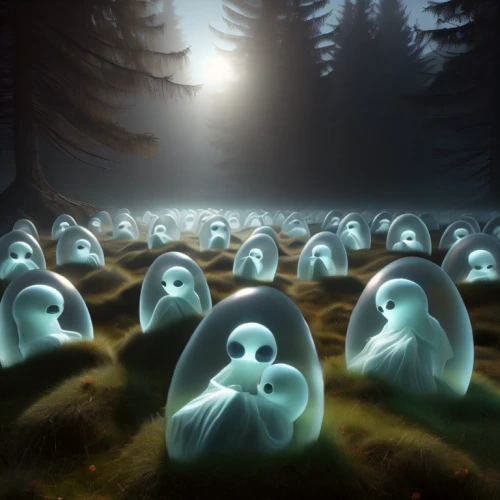 halloween ghosts,halloween background,ghost forest,ghosts,haunted forest,halloween illustration,neon ghosts,ghost background,halloween wallpaper,ghost train,mushroom landscape,halloween poster,stone circles,halloween scene,halloween owls,halloweenkuerbis,haloween,spirits,halloween icons,gost