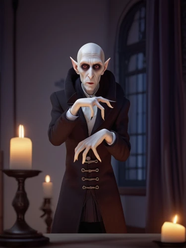 flickering flame,count,candle wick,male elf,dracula,magistrate,candlemaker,violet head elf,vampire,psychic vampire,dark elf,danse macabre,vax figure,conductor,3d model,candlelight,magus,choir master,pianist,vampires,Photography,General,Realistic