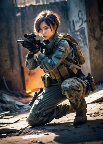 operator,children of war,swat,lost in war,kojima,paratrooper,tactical,gi,shooter game,agent,combat medic,girl with a gun,mercenary,nikita,girl with gun,war correspondent,infiltrator,snezka,special forces,sniper,Illustration,Japanese style,Japanese Style 18