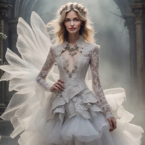 fairy queen,white rose snow queen,bridal clothing,wedding dresses,wedding gown,fairy,faery,wedding dress,faerie,bridal dress,the angel with the veronica veil,rosa 'the fairy,the snow queen,blonde in wedding dress,bridal,vintage angel,rosa ' the fairy,fairy tale character,flower fairy,greer the angel,Photography,Realistic